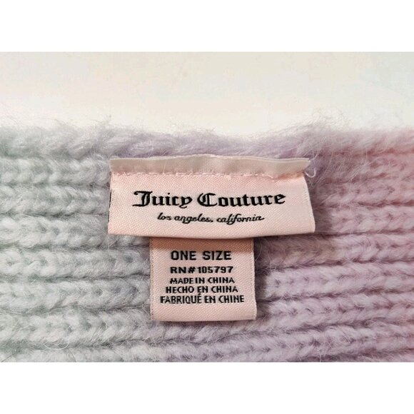 Juicy Couture Hombre Pastel Rainbow Knit Scarf 68x12 Soft - Picture 3 of 4